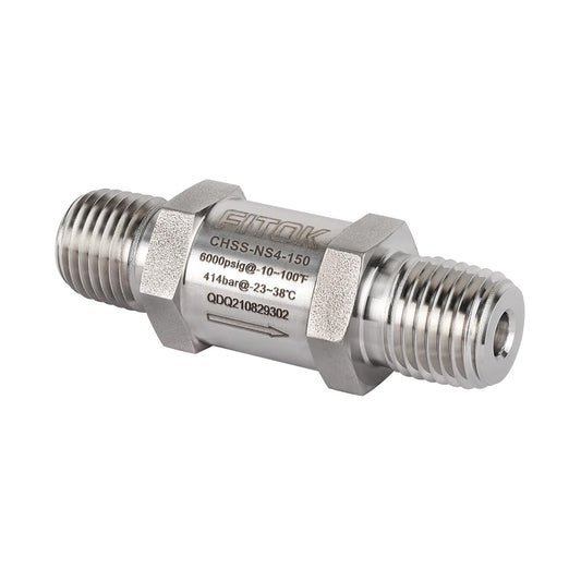 FITOK 316 Stainless Steel Poppet Check Valve Male NPT FKM O-Ring