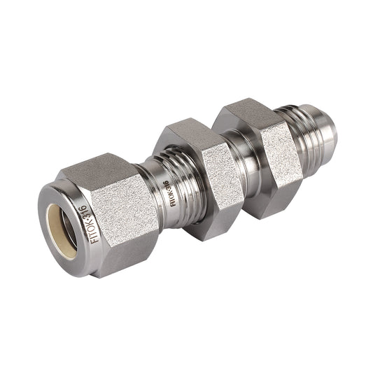 FITOK 316 Stainless Steel Bulkhead Connector Tube OD x Male JIC 37° Flare
