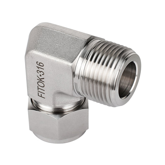 FITOK 316 Stainless Steel Compression Tube Fitting Male Elbow Tube OD x Male NPT