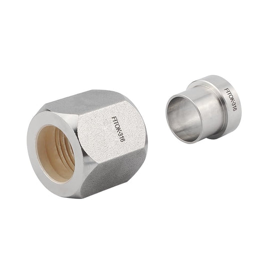 FITOK 37° Flared Tube Fitting Nut Female JIC, 316 Stainless Steel