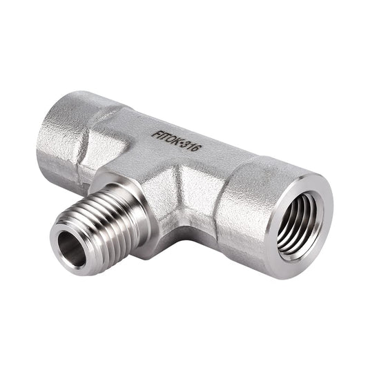 FITOK 316 Stainless Steel Pipe Fitting Male Branch Tee Female NPT x Female NPT x Male NPT