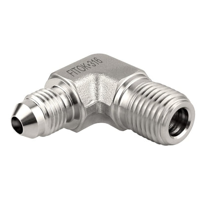 FITOK 37° Flared Tube Fitting Elbow Male JIC × Male NPT, 316 Stainless Steel