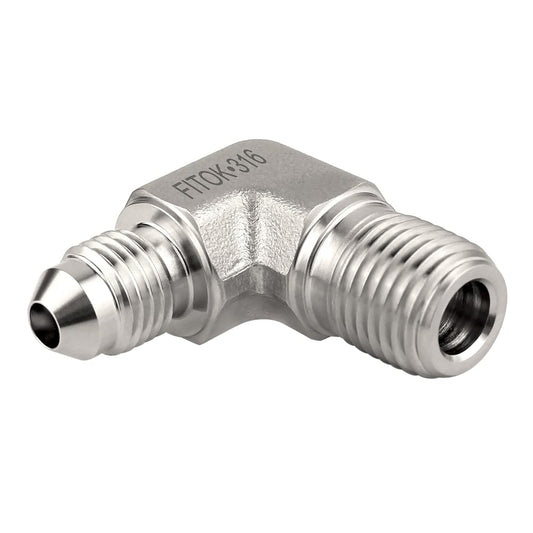 FITOK 37° Flared Tube Fitting Elbow Male JIC × Male NPT, 316 Stainless Steel