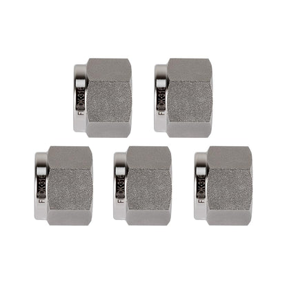 FITOK 316 Stainless Steel Compression Tube Fitting Component Sets (5-Pack Nuts / 10-Pack Ferrule Sets)