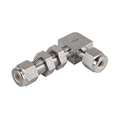 FITOK 316 Stainless Steel Compression Tube Fitting Bulkhead Union Elbow 1/4" Tube OD Panel Position Adjustable