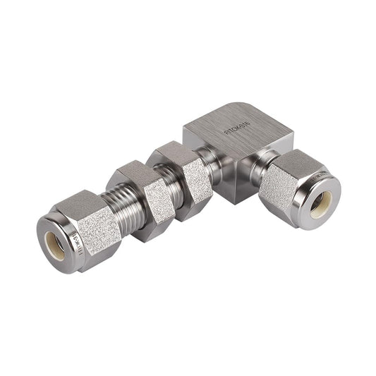 FITOK 316 Stainless Steel Compression Tube Fitting Bulkhead Union Elbow 1/4" Tube OD Panel Position Adjustable
