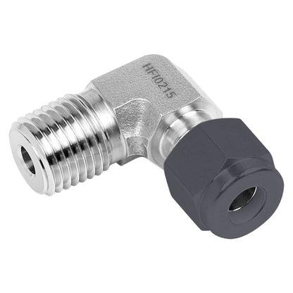 FITOK 316 Stainless Steel Compression Tube Fitting Single Ferrule Male Elbow 1/4" Tube OD × 1/8" Male NPT, SS-LM-SFL4-NS2