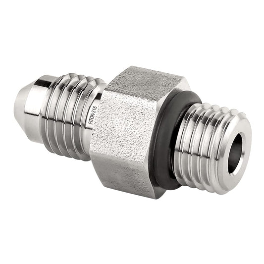 FITOK 37° Flared Tube Fitting Male JIC × Male SAE/MS Straight Thread, 316 Stainless Steel