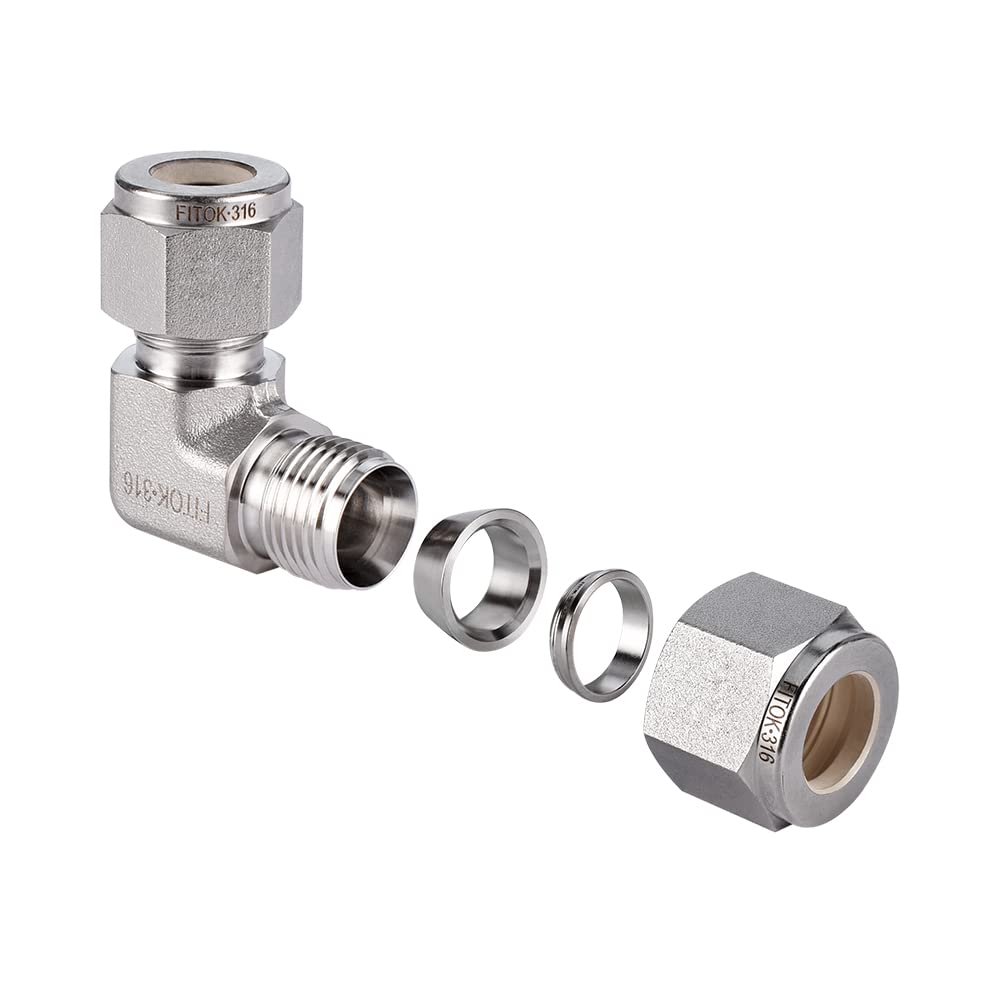 FITOK 316 Stainless Steel Compression Tube Fitting Union Elbow