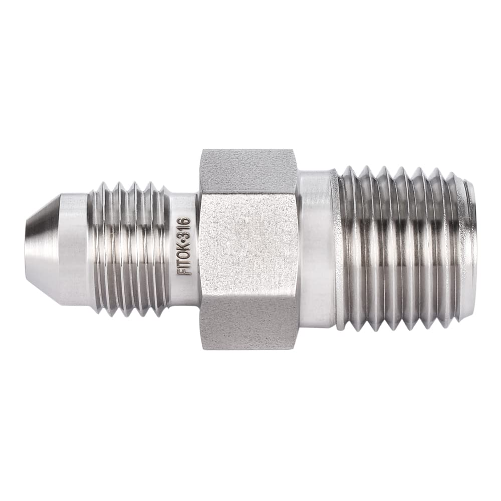 FITOK 37° Flared Tube Fitting Male JIC × Male NPT, 316 Stainless Steel