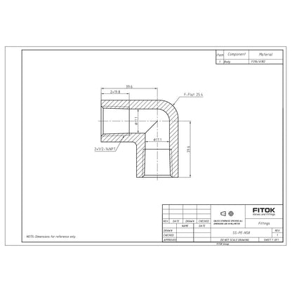 FITOK 316 Stainless Steel Pipe Fitting 90 Degree Elbow Female NPT