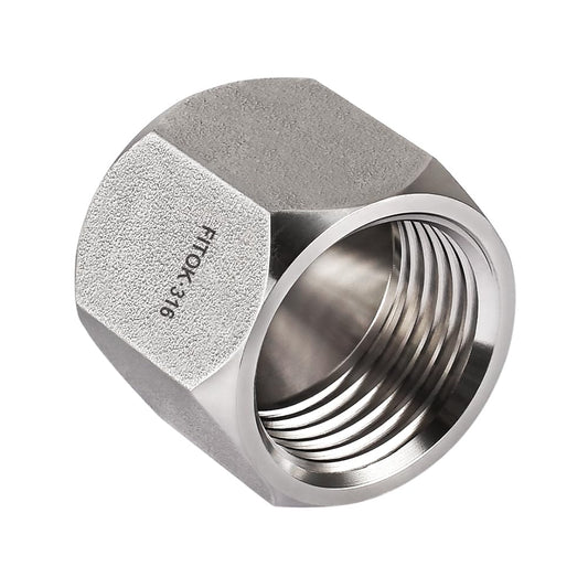 FITOK 37° Flared Tube Cap JIC Female, 316 Stainless Steel