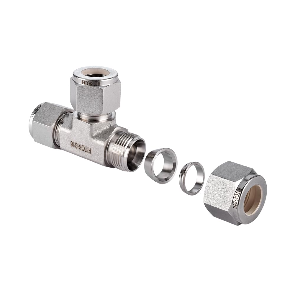 FITOK 316 Stainless Steel Compression Tube Fitting Union Tee Tube OD