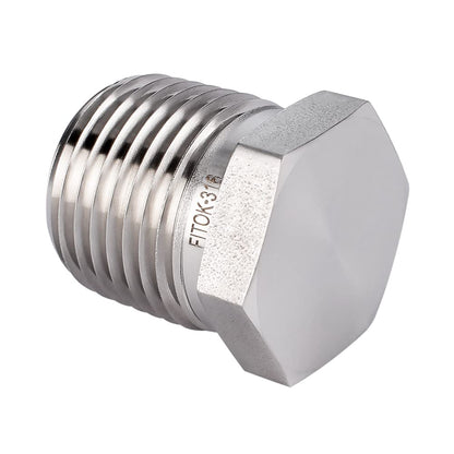 FITOK 316 Stainless Steel Pipe Fitting Hex Head Plug Male NPT