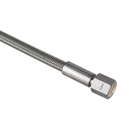 FITOK PTFE-Lined Stainless Steel Braided Hose 1/4" Nominal Hose Size 1/4" Male NPT x Female JIC 37° Flare Swivel 316 SS End Connections 3000 psi Chemically Compatible