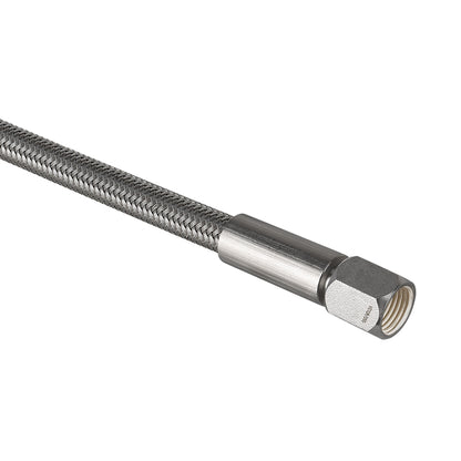 FITOK PTFE-Lined Stainless Steel Braided Hose 3/8" Nominal Hose Size 3/8" Female JIC 37° Flare Swivel 316 SS End Connections 2500 psi Chemically Compatible