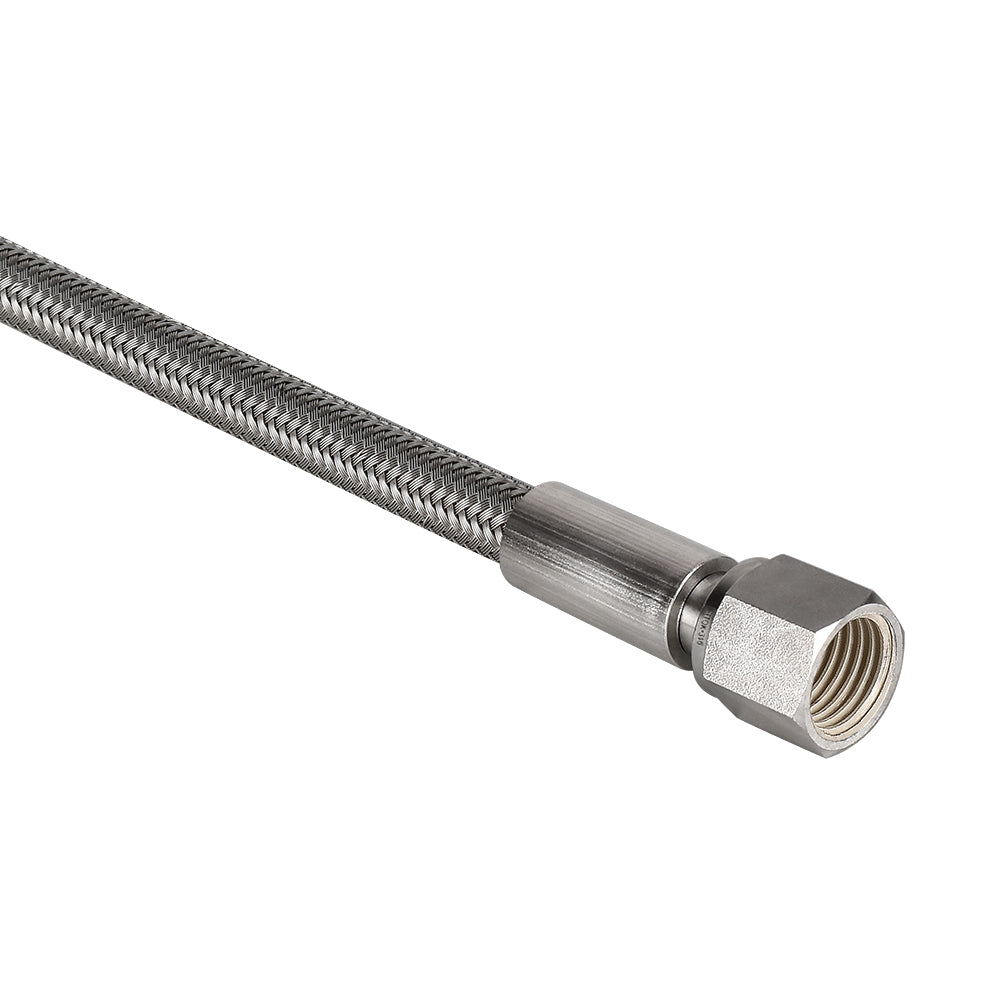 FITOK PTFE-Lined Stainless Steel Braided Hose 3/4" Nominal Hose Size 3/4" Male NPT x Female JIC 37° Flare Swivel 316 SS End Connections 1500 psi Chemically Compatible