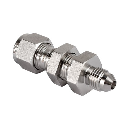 FITOK 316 Stainless Steel Bulkhead Connector Tube OD x Male JIC 37° Flare