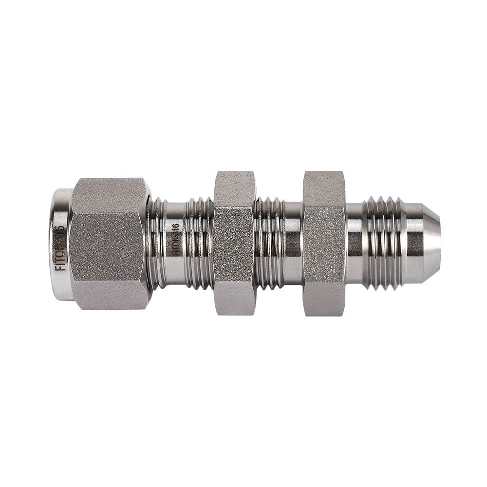 FITOK 316 Stainless Steel Bulkhead Connector Tube OD x Male JIC 37° Flare