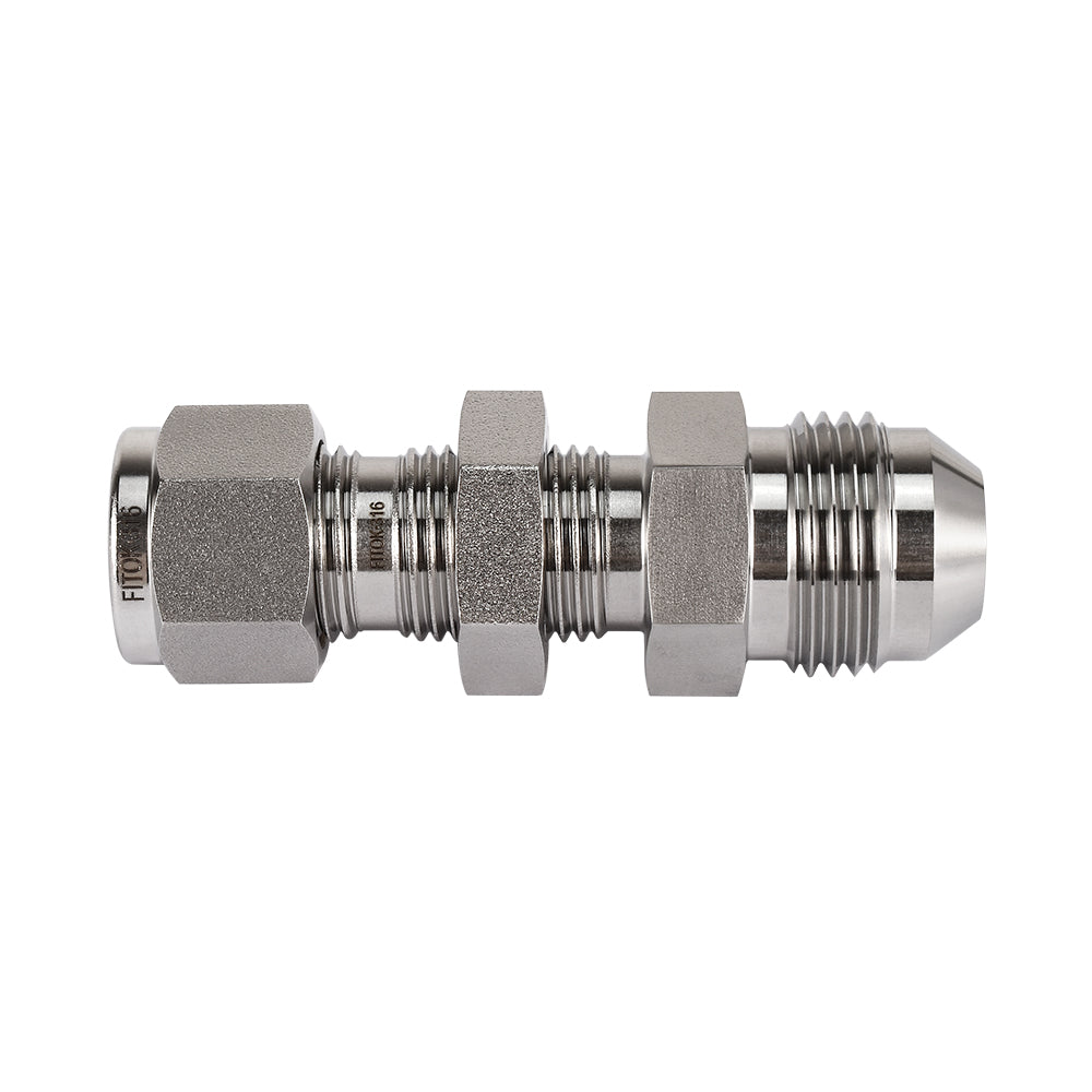 FITOK 316 Stainless Steel Bulkhead Connector Tube OD x Male JIC 37° Flare