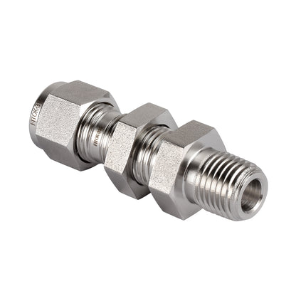 FITOK 316 Stainless Steel Bulkhead Connector Tube OD x Male NPT Compression Fitting