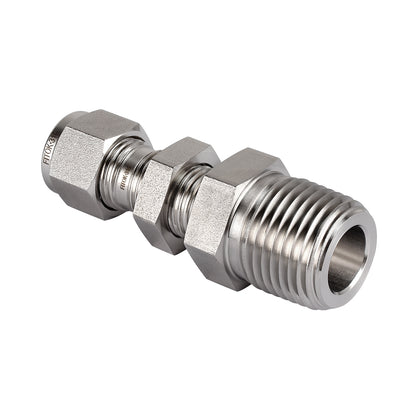 FITOK 316 Stainless Steel Bulkhead Connector Tube OD x Male NPT Compression Fitting
