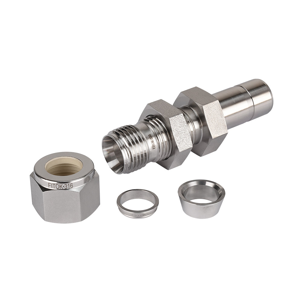 FITOK 316 Stainless Steel Bulkhead Reducer Tube OD x Tube Stub Compression Fitting