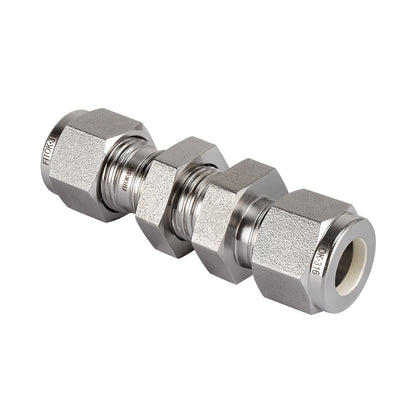 FITOK 316 Stainless Steel Bulkhead Union Tube OD x Tube OD Compression Fitting