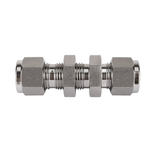 FITOK 316 Stainless Steel Bulkhead Union Tube OD x Tube OD Compression Fitting