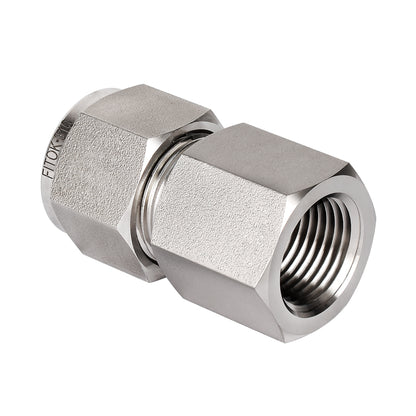 FITOK 316 Stainless Steel Compression Tube Fitting Female Connector Tube OD x Female NPT