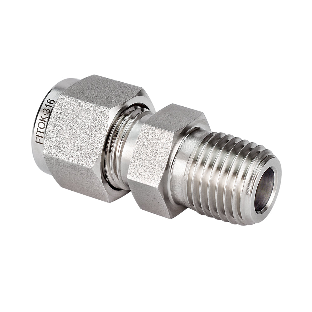 FITOK 316 Stainless Steel Compression Tube Fitting Male Connector Tube OD x Male NPT