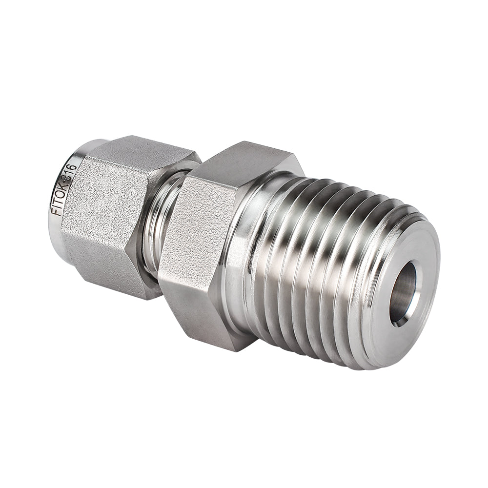 FITOK 316 Stainless Steel Compression Tube Fitting Male Connector Tube OD x Male NPT