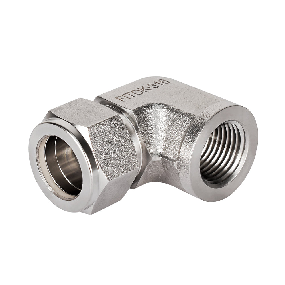 FITOK 316 Stainless Steel Compression Tube Fitting Female Elbow Tube OD x Female NPT