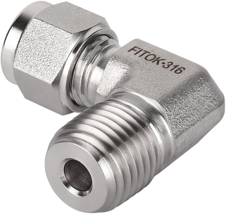 FITOK 316 Stainless Steel Compression Tube Fitting Male Elbow Tube OD x Male NPT