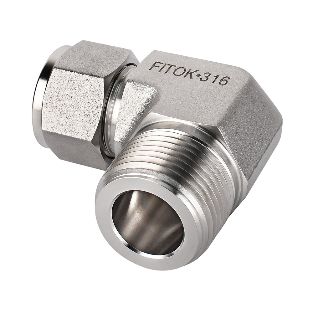 FITOK 316 Stainless Steel Compression Tube Fitting Male Elbow Tube OD x Male NPT