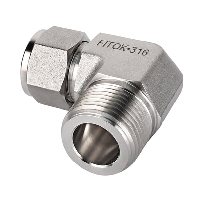 FITOK 316 Stainless Steel Compression Tube Fitting Male Elbow Tube OD x Male NPT