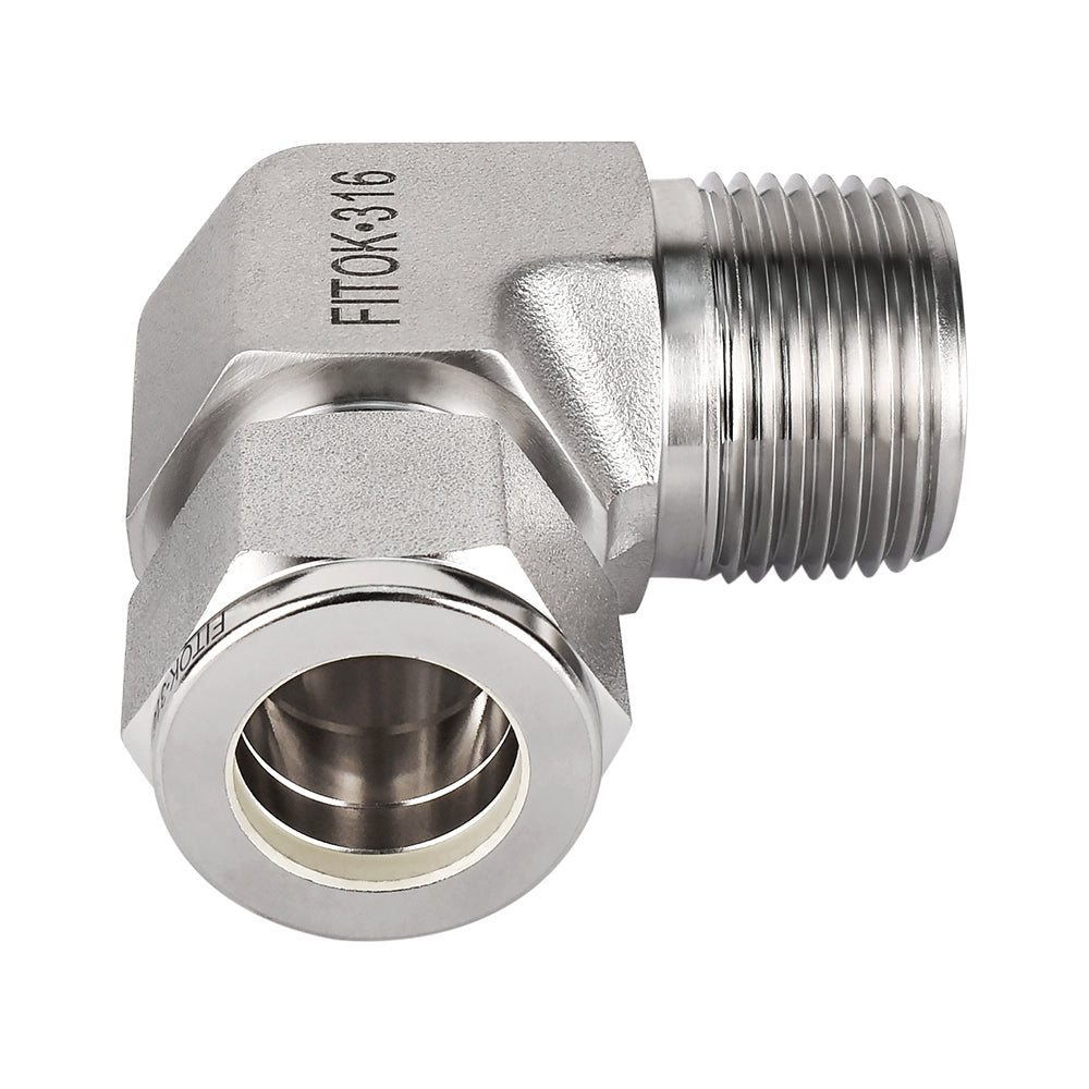 FITOK 316 Stainless Steel Compression Tube Fitting Male Elbow Tube OD x Male NPT
