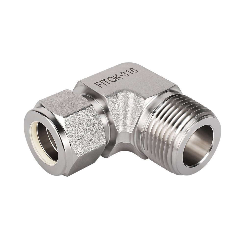 FITOK 316 Stainless Steel Compression Tube Fitting Male Elbow Tube OD x Male NPT