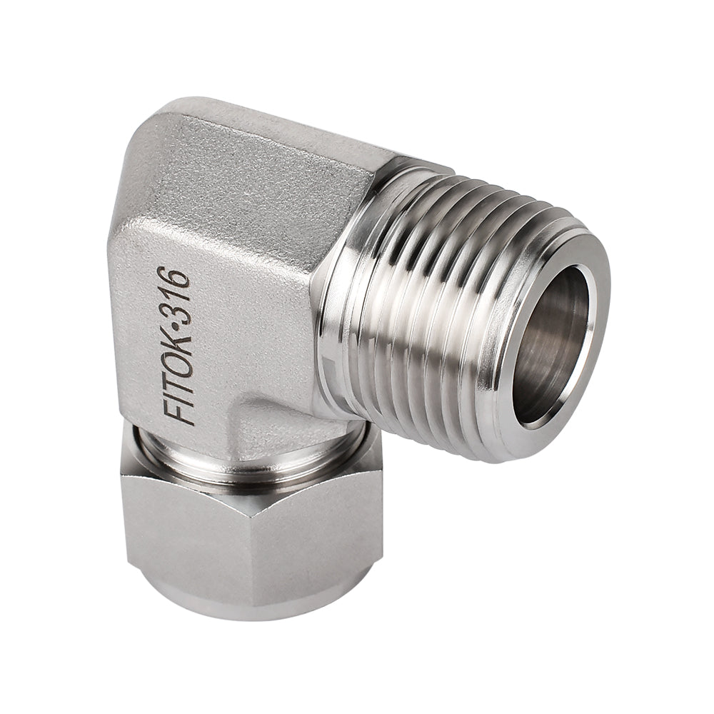 FITOK 316 Stainless Steel Compression Tube Fitting Male Elbow Tube OD x Male NPT