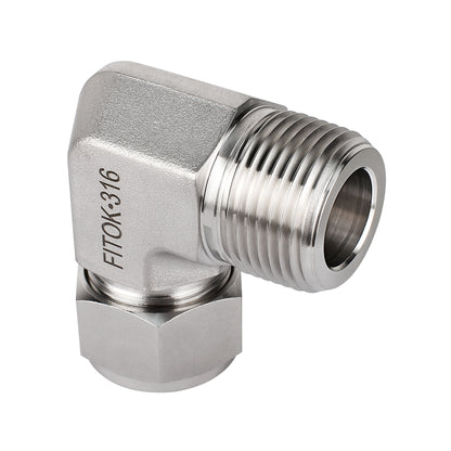 FITOK 316 Stainless Steel Compression Tube Fitting Male Elbow Tube OD x Male NPT
