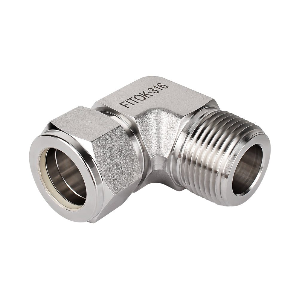 FITOK 316 Stainless Steel Compression Tube Fitting Male Elbow Tube OD x Male NPT