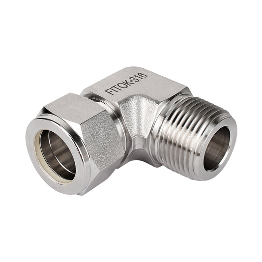 FITOK 316 Stainless Steel Compression Tube Fitting Male Elbow Tube OD x Male NPT