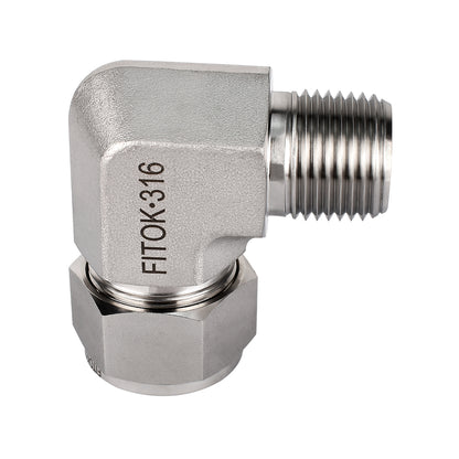 FITOK 316 Stainless Steel Compression Tube Fitting Male Elbow Tube OD x Male NPT