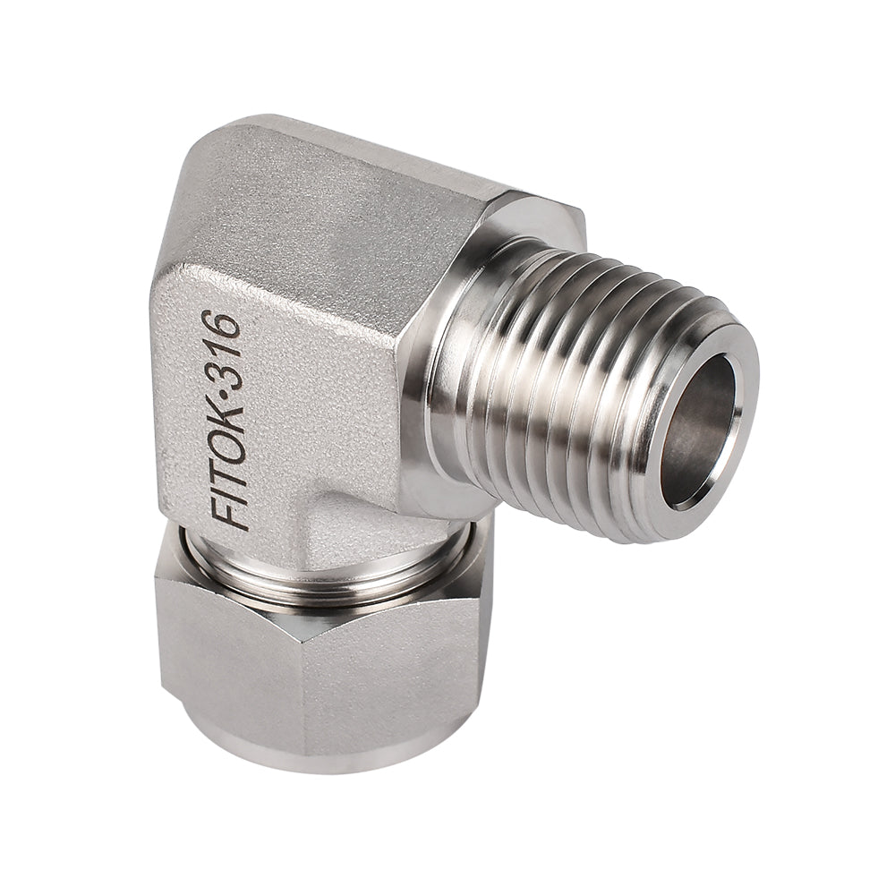 FITOK 316 Stainless Steel Compression Tube Fitting Male Elbow Tube OD x Male NPT