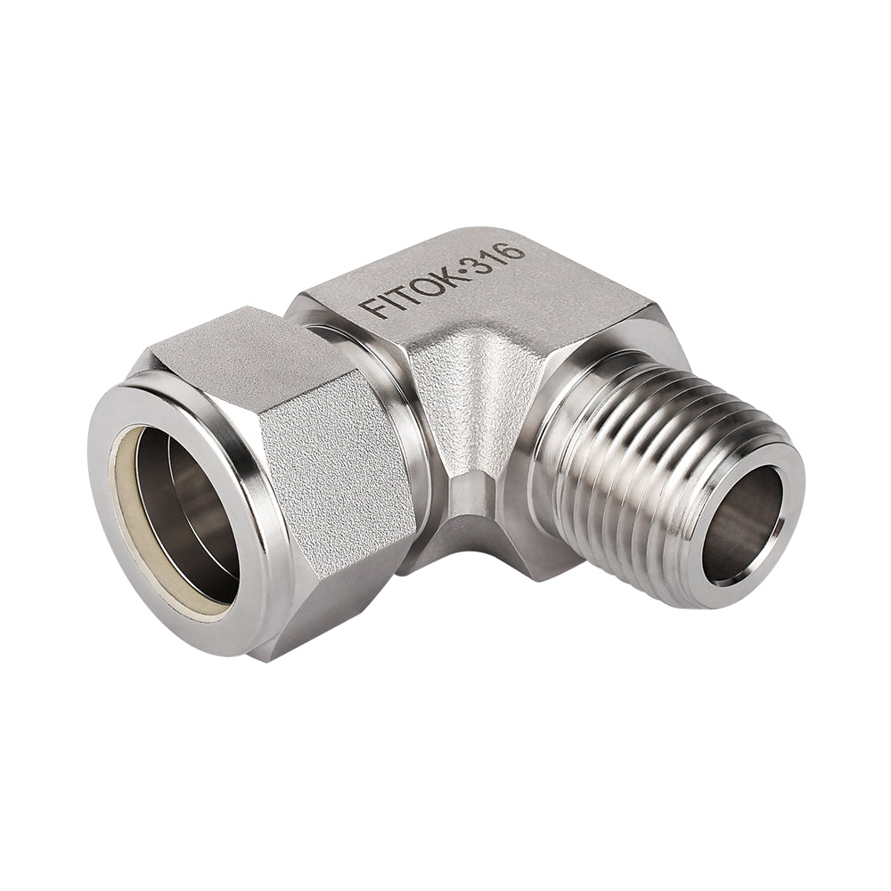 FITOK 316 Stainless Steel Compression Tube Fitting Male Elbow Tube OD x Male NPT