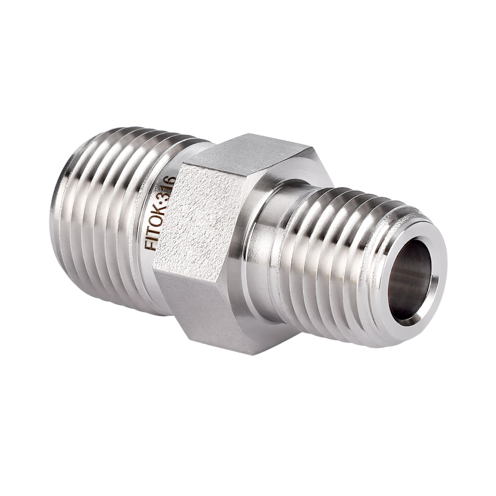 FITOK 316 Stainless Steel Pipe Fitting Hex Nipple Male NPT x Male NPT