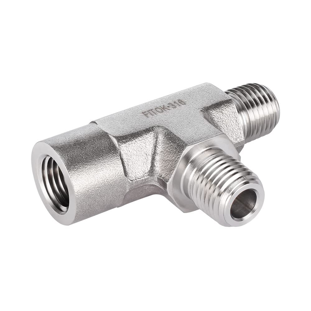 FITOK 316 Stainless Steel Pipe Fitting Female Run Tee Female NPT x Male NPT x Male NPT