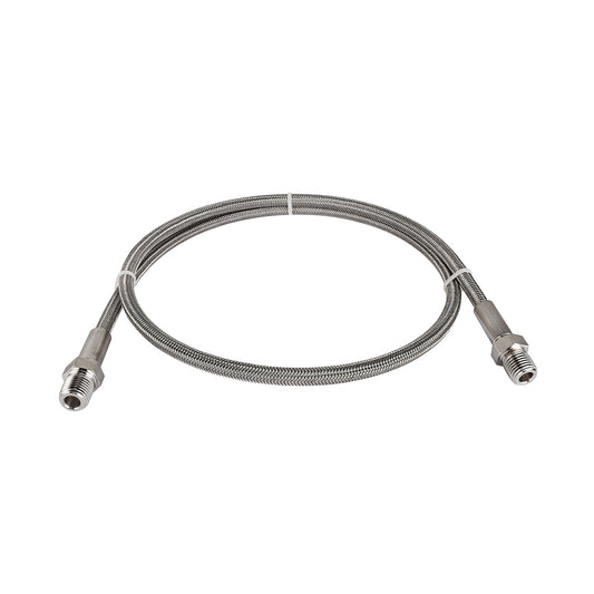 FITOK PTFE-Lined Stainless Steel Braided Hose 1/4" Nominal Hose Size 1/4" Male NPT 316 SS End Connections 3000 psi Chemically Compatible