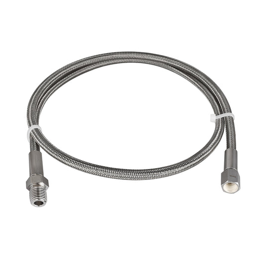 FITOK PTFE-Lined Stainless Steel Braided Hose 1/4" Nominal Hose Size 1/4" Male NPT x Female JIC 37° Flare Swivel 316 SS End Connections 3000 psi Chemically Compatible