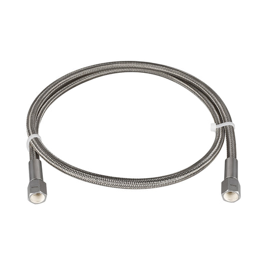 FITOK PTFE-Lined Stainless Steel Braided Hose 1/4" Nominal Hose Size 1/4" Female JIC 37° Flare Swivel 316 SS End Connections 3000 psi Chemically Compatible
